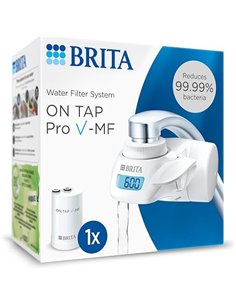 BRITA Sistema de filtrado de agua ON TAP Pro V-MF incl. 1x cartucho filtrante (600L) - para un 99,99% de agua libre de bacterias