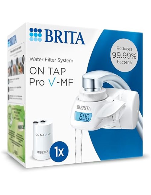 BRITA Sistema de filtrado de agua ON TAP Pro V-MF incl. 1x cartucho filtrante (600L) - para un 99,99% de agua libre de bacterias