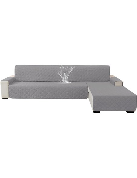 Ystyle Impermeable Funda Sofa Chaise Long 2 Plazas, Cubre Sofa Chaise Longue Izquierdo/Derecho Universal Reversible, Anti Gato Y