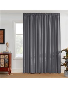 PONY DANCE Cortinas Salon Grises Opaca Termica Aislante 1 Pieza, Cortinas Blackout 3 Metros para Ventanas Grandes Dormitorio par