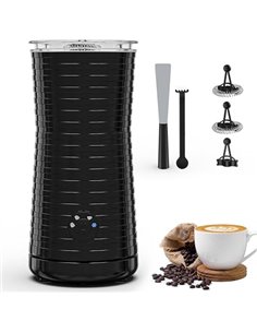 Morpilot Espumador de Leche Eléctrico, Calentador Leche 4 en 1, para Espuma Caliente y Fría, 240ml 400W, Negro