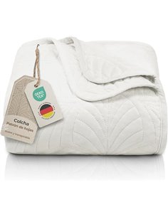Gräfenstayn Colcha bouti 220x240 cm – cubrecama Acolchado sin Costuras con diseño de Hojas – Manta Decorativa Moderna para Cama 