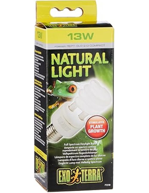 Exo Terra Daylight Lamp, Full Spectrum Daylight Lamp, Compact Lamp with a Natural Light Spectrum Ideal for All Reptiles and Amph