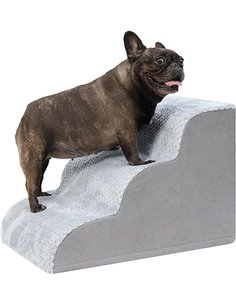KSIIA Escalera para Perro 3 Escalones, Rampa para Perros con Base Antideslizante, Escalera para Mascotas Funda Desmontable y Lav