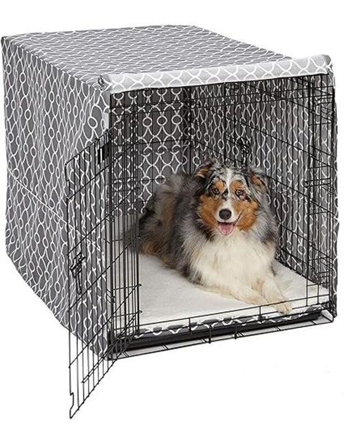 MidWest Homes for Pets - Funda para jaula de perro grande con protector de teflón, funda de privacidad de polialgodón, para jaul