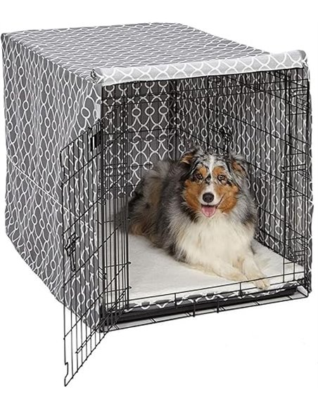 MidWest Homes for Pets - Funda para jaula de perro grande con protector de teflón, funda de privacidad de polialgodón, para jaul