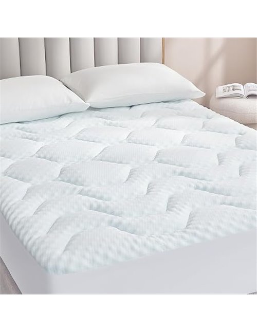 EHEYCIGA Memory Foam Topper 90 x 190 3 cm, Bamboo Viscose Mattress Topper, Memory Foam Mattress Toppers, Mattress Topper for Bre