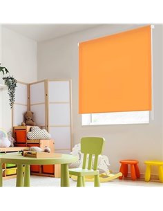 Blindecor Ara | Estor enrollable translúcido liso - Naranja, 160 x 250 cm (ancho por alto) | Tamaño de la Tela 157 x 245 cm | Es