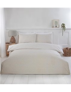 Rapport Home Plaid Duvet Cover Set King Size, Natural