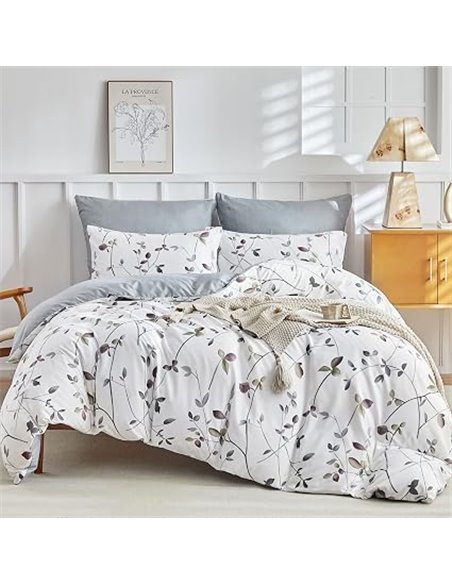 Tokokimo Juego de ropa de cama de 200 x 200 cm, 3 piezas, funda nórdica y 2 fundas de almohada con cremallera de 80 x 80 cm, dis