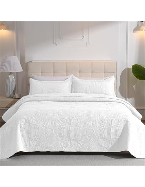 DUJUIKE Lightweight Quilted Bedspread for All Seasons, Multipurpose for Single Bed 105 cm, Printed Quilted Bedspread, Ideal for 