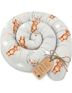 Totsy Baby Almohada para Dormir de Lado, Almohada para el Cuerpo de Serpiente 200 cm Algodón - cojin Cervical Enrollable Lavable