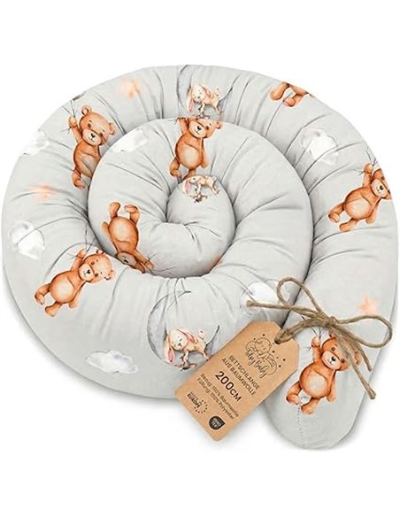 Totsy Baby Almohada para Dormir de Lado, Almohada para el Cuerpo de Serpiente 200 cm Algodón - cojin Cervical Enrollable Lavable