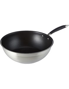 Amazon Basics Sartén Wok, con Recubrimiento Antiadherente (28 cm) Negro