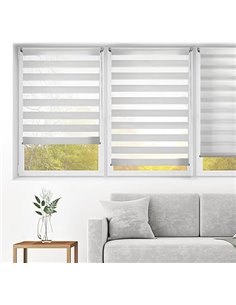 Blindecor Indus SIN HERRAMIENTAS | Estor Enrollable Sin Taladrar de Doble Capa | Color Gris plata 107 x 180 cm (ancho x largo) |