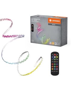 LEDVANCE Tira LED RGBW flexible Flex de 3 m, incluye mando a distancia, autoadhesiva, regulable, con batería y accesorios de mon