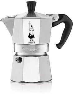 Bialetti - Moka Express: Icónica Cafetera Italiana para Espresso, Auténtico Café Italiano, Cafetera 4 Tazas (190 Ml), Aluminio, 