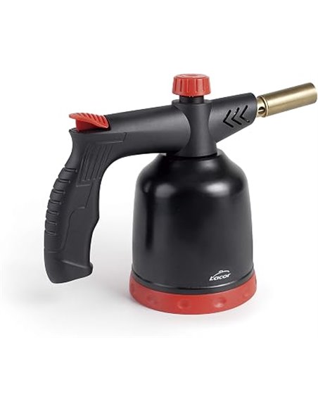 LACOR 68968 Soplete de Cocina, Antorcha Gas Profesional, Encendido Piezoeléctrico, Llama Regulable, Recargable con Cartuchos, Si
