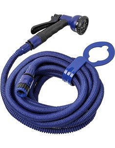 Tatay Superflex Extendable Hose Kit 15 m, Lightweight, 8 Position Irrigation Gun, Universal Connector, 3/4"-1/2" Female Tap Conn