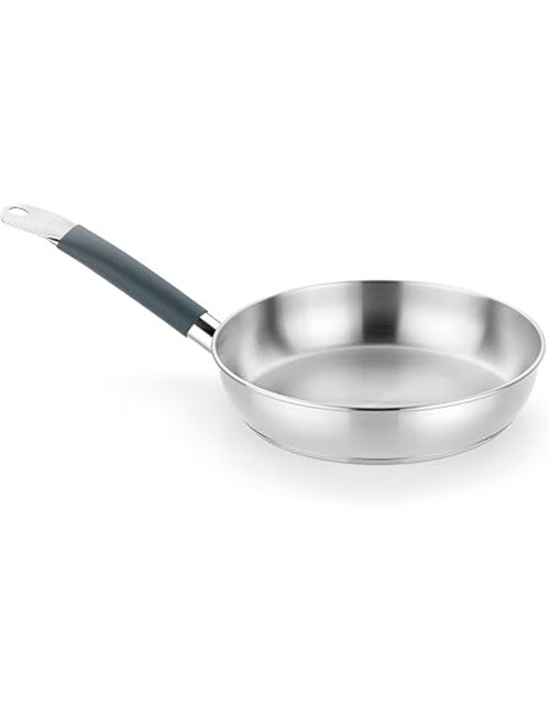 BRA Master | Sartén 26 cm, Acero Inoxidable, Sin Antiadherente, Sin PFOA, Full Induction, Apta para todo tipo de Cocinas, Mango 