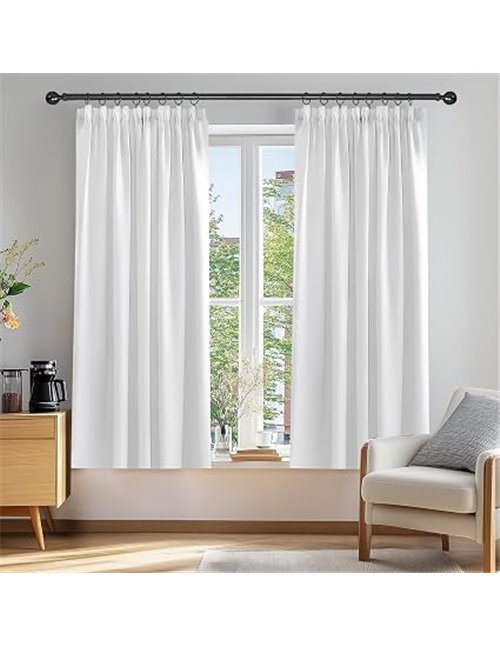 Deconovo - Juego de 2 Cortinas de Dormitorio para Adultos, Moderno, salón, diseño Joven, Cortina de Cocina, galón, Fruncido, Pue