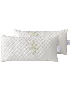 Todocama - Almohada viscoelástica Aloe Vera con Copos 100% viscoelásticos. Tejido Strech Aloe Vera. Termoregulable. Firmeza Medi