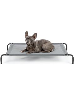 lionto Cama elevada para Perros Tejido en Textilene, (M) 106x62 cm Gris
