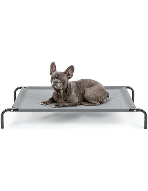 lionto Cama elevada para Perros Tejido en Textilene, (M) 106x62 cm Gris