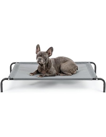 lionto Cama elevada para Perros Tejido en Textilene, (M) 106x62 cm Gris