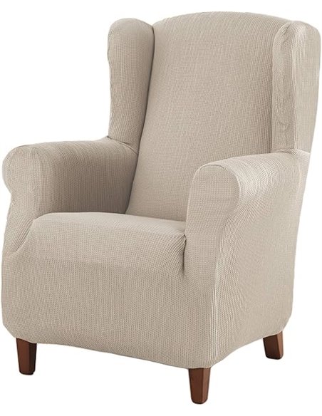 Estoralis Berta | Modern Design Armchair Cover | Ivory Elastic Fabric | for Armchair (70 to 110 cm) | Maximum Adaptability to Al