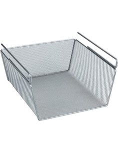 WENKO Cesto organizador armario M - Cesta de almacenamiento para armarios, Metal, 27.5 x 15 x 28 cm, Plata