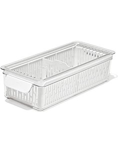 OXO Good Grips Conservador de Productos: Contenedor Largo: Mantiene las Verduras Frescas por Más Tiempo + Divisor Ajustable + Ca