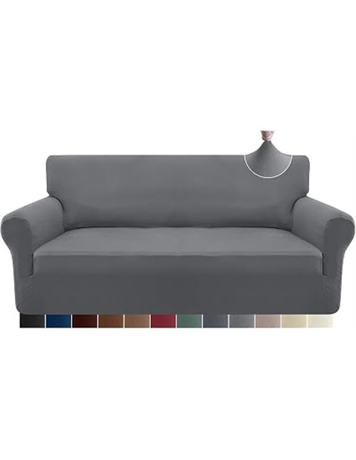 Granbest Funda para sofá de 3 plazas, Muy Suave, de Elastano, para Perros y Mascotas, con Base elástica (3 plazas, Gris Claro)
