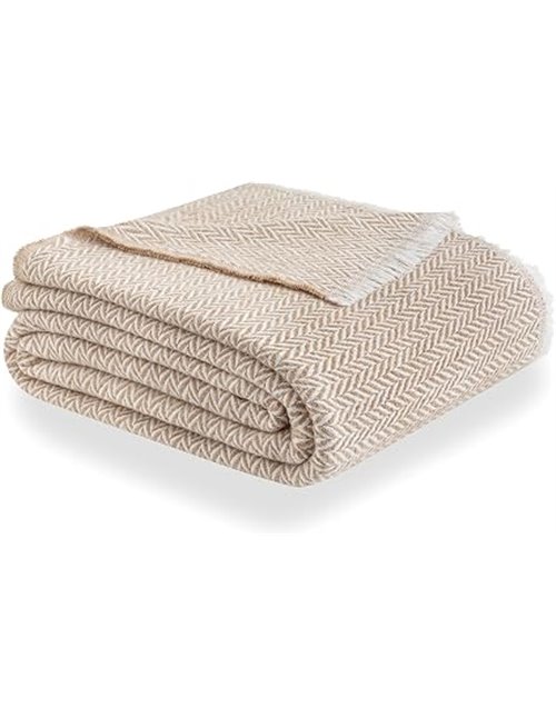 Todocama - Extra soft cotton blanket, Four Seasons, multi-purpose bedspread for sofa, bed blanket, blankets, bedspread, sofa cov