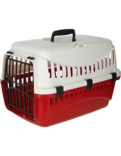 Kerbl Pet Caja de transporte Expedion, crema/borgoña, 45x30x30 cm, transportín para perros, transportín para gatos, plástico, pe