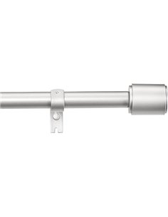 Amazon Basics Barra de Cortina Extensible con remates de capuchón, diámetro 19 mm, de 91 a 183 cm, Color níquel
