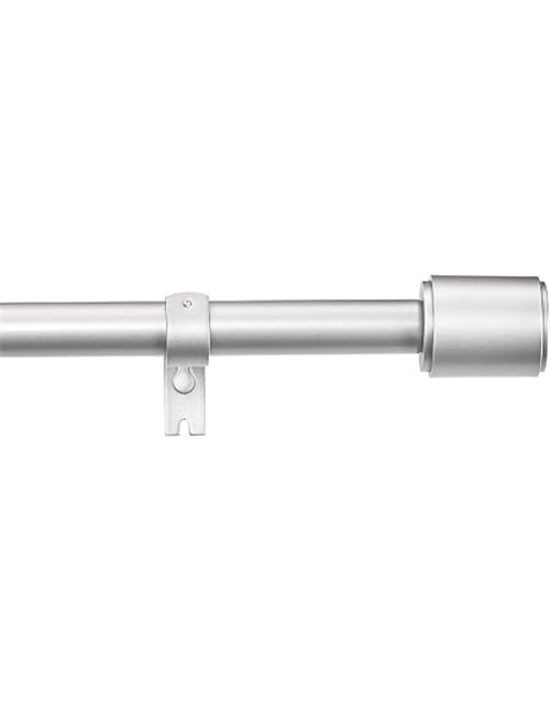 Amazon Basics Barra de Cortina Extensible con remates de capuchón, diámetro 19 mm, de 91 a 183 cm, Color níquel