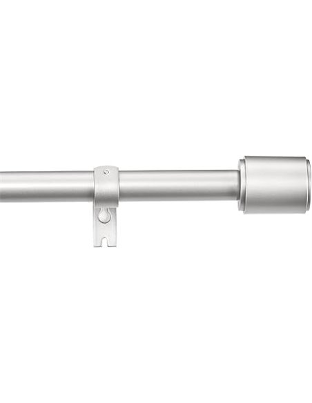 Amazon Basics Barra de Cortina Extensible con remates de capuchón, diámetro 19 mm, de 91 a 183 cm, Color níquel