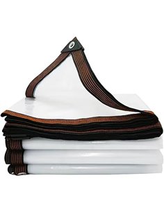 Lona Transparente Impermeable Resistente con Ojales, 3.5 x 5 m, PVC, Cubierta de Lona Gruesa, Cubierta Transparente para jardín,