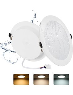 Pack 2 LED Downlight Recessed Ceiling 24W (230W) Slim Ø220*25mm, Recessed Round Panel, Extra Flat Plate 2200 Lumens, Ceiling Cut