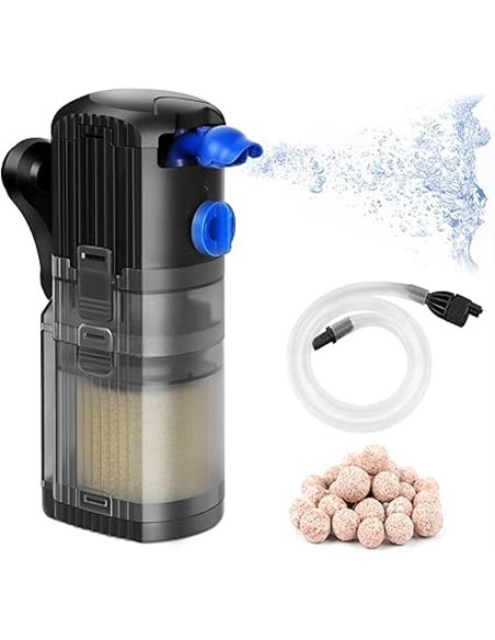 Forever Speed Adjustable Aquarium Inner Filter 3 in 1 Aquarium Filter 500L/H, Suitable for Aquarium 40-120L 8W