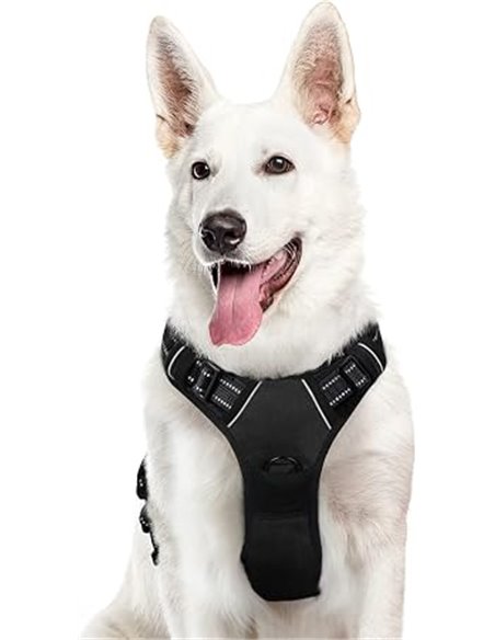 Eagloo Arnes Perro Grande, Arnes Antitirones Perro Antiescape, Chaleco Acolchado Ajustable, Anillos de Pecho y Espalda, Material