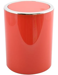 MSV - Kamaka pedal bin with swing lid - Capacity 6L - Ideal for bathrooms - Dimensions Ø18.5 x 26 cm - Red