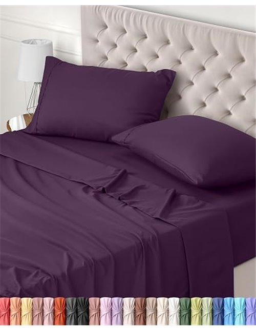 Utopia Bedding 4-Piece Sheet Set 150 x 200 – Brushed Microfiber Polyester – Oeko-Tex Certified – Fitted Sheet, Flat Sheet and 2 