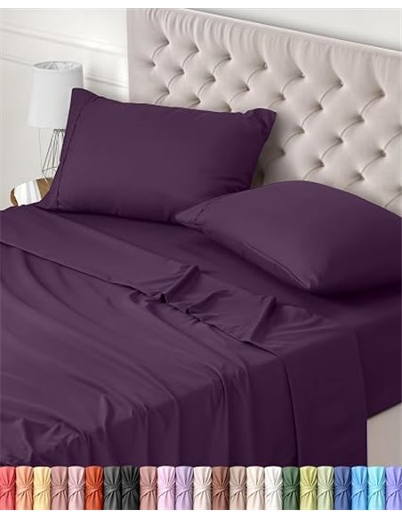 Utopia Bedding 4-Piece Sheet Set 150 x 200 – Brushed Microfiber Polyester – Oeko-Tex Certified – Fitted Sheet, Flat Sheet and 2 