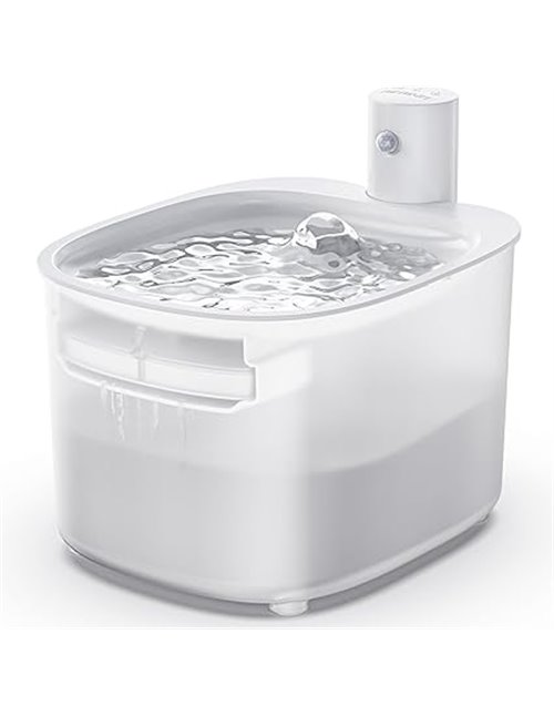 Battery Operated Cordless Cat Fountain with Motion Sensor, 2.6L Cold Water Fountain for Cats with Rechargeable 3000mAh Battery, 