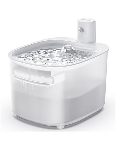 Battery Operated Cordless Cat Fountain with Motion Sensor, 2.6L Cold Water Fountain for Cats with Rechargeable 3000mAh Battery, 