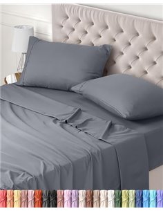 Utopia Bedding 4-Piece Sheet Set 135 x 190 cm – Brushed Microfiber Polyester – Oeko-Tex Certified – Fitted Sheet, Flat Sheet and
