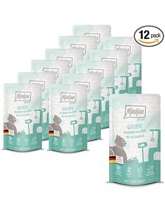 MjAMjAM - comida húmeda premium para gatos - Quetschie - buen pavo con calabaza al vapor, pack de 12 (12 x 125 g), sin cereales 