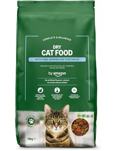 by Amazon Alimento Seco Completo para Gatos Adultos con Atún y Arenque, 10 kg, Paquete de 1